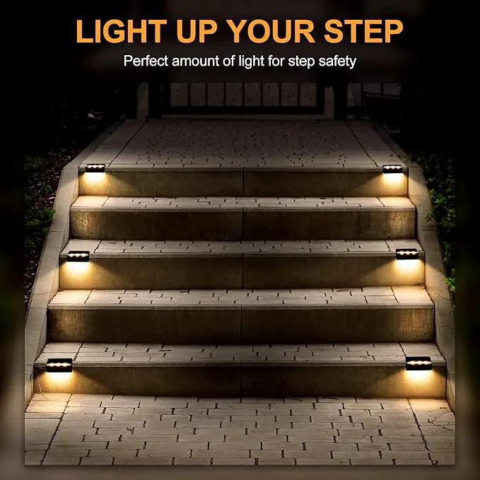 SOLPEX Solar Fence Lights, 6 LEDs Solar Lights Outdoor Waterproof Solar Powered for Deck, Stair, Front Porch, Balcony, Walkway, Garden, Yard, Patio, Pool Decor, IP65 Waterproof (16 Pack, Warm White) by GreenHaven Gardens