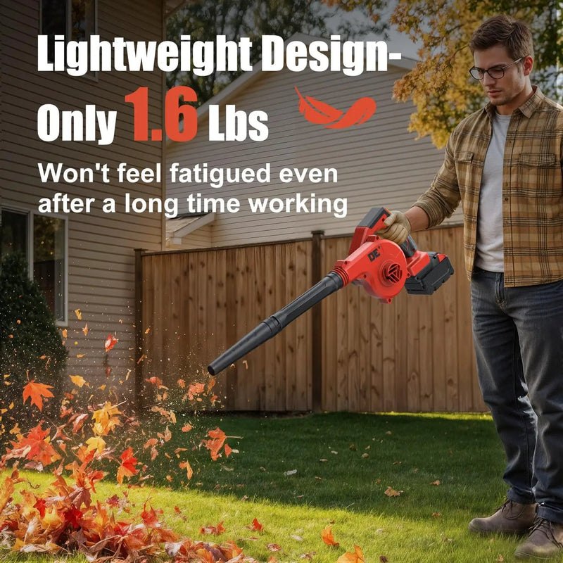 DeForce Cordless Leaf Blower for Milwaukee 18V Battery, 4 in 1 Blower/Vacuunm/Inflator/Deflator, Electric Mini Leaf Blower, 3 Speeds, 190 MPH with Extended Tube for Lawn Care(Bare Tool Only) by GreenHaven Gardens
