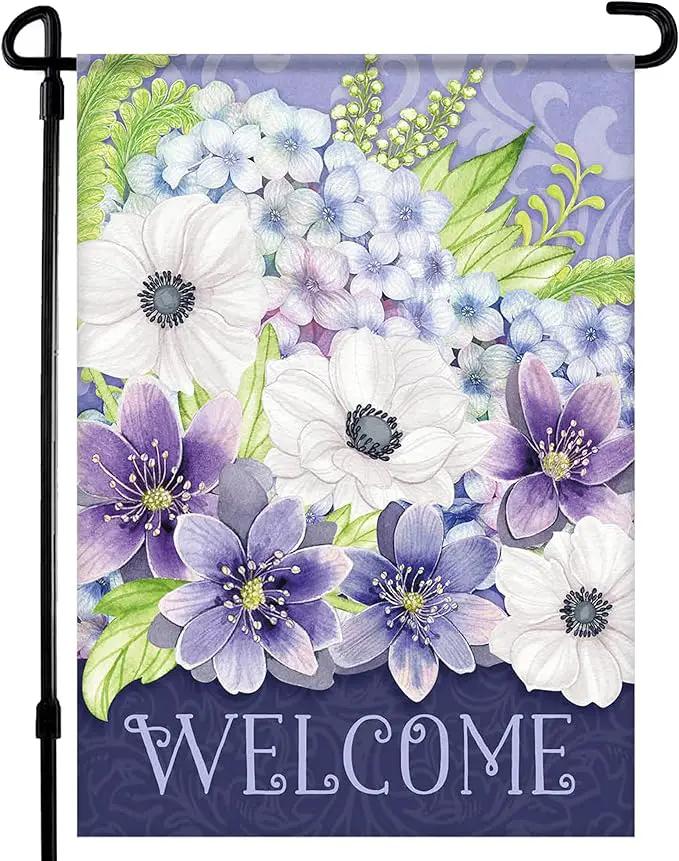 Spring Garden Flags 12.5x18 Double Sided - Floral Welcome Bouquet Flag Printed in Premium Polyester - Seasonal House Welcome Banner for Outdoor, Yard, Lawn, Deck, Patio - Suits Most Holder by GreenHaven Gardens