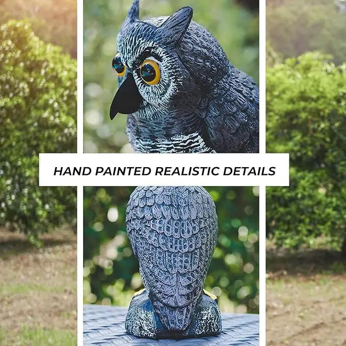 Galashield Owl Decoy | Plastic Owls to Scare Birds Away | Owl Statue for Garden & Outdoors - Pack of 3 by GreenHaven Gardens