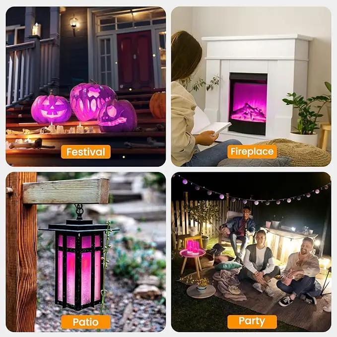 Hompavo 【Upgraded】 LED Flame Lights with Remote & Timer, Waterproof 4-Mode Rechargeable Battery Operated Flameless Candles, Pillar Flickering Lanterns for Room Patio Wedding Halloween Home Decor by GreenHaven Gardens