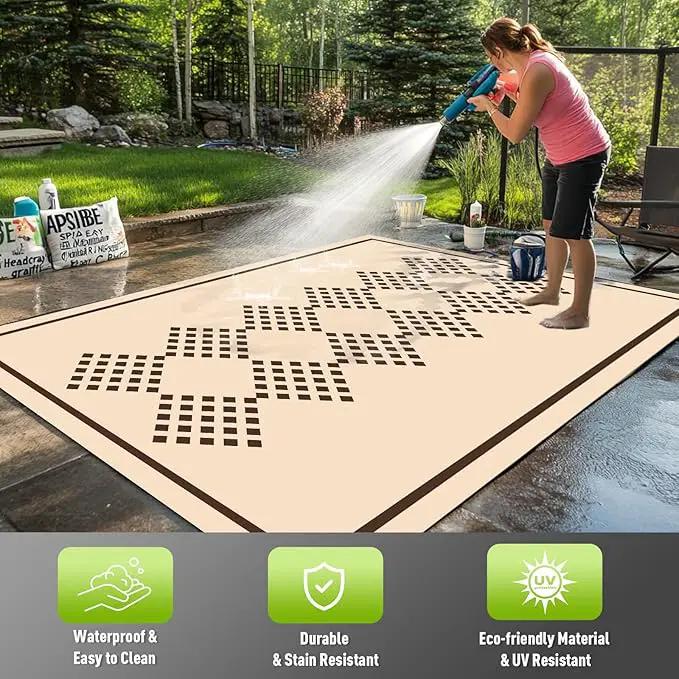 WILDROOTS 5x8 Feet Square String Plastic Outdoor Rug, Stain Resistant Waterproof Reversible Outdoor Patio Rug, Fade Resistant Camping Rug by GreenHaven Gardens