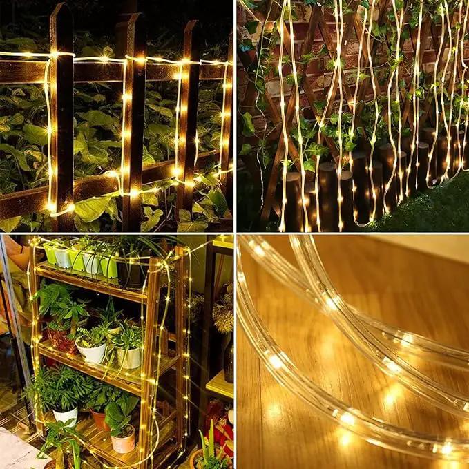 Solar Rope Light 3 Pack 39 FT 100 LEDs IP65 Waterproof Outdoor LED ‎Solar Outdoor Lights for Party Garden Yard Home Wedding Christmas Halloween Holiday Tree Decoration Lighting(3 Pack) by GreenHaven Gardens