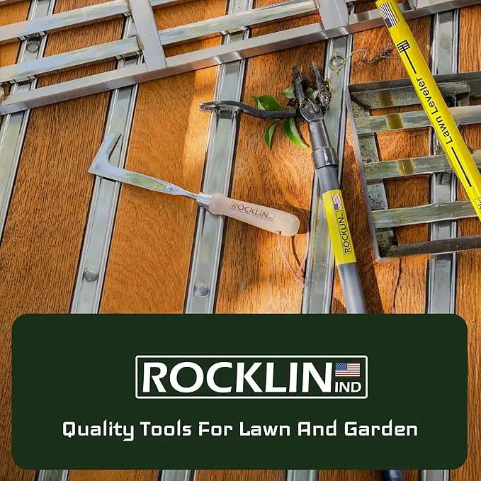 Rocklin™ Stand Up Weed Puller Tool - 4 Claw Steel Head - 48 inch Handle - 100% Metal - Easily Remove Weeds Without Bending or Kneeling (WeedPuller2.0) by GreenHaven Gardens