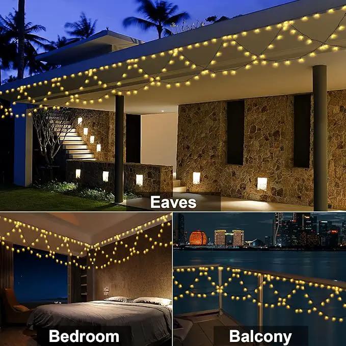 DDMY Christmas Lights Outdoor 34Ft 380 LED Christmas Half-Round String Lights Extendable Plug in 8 Modes Christmas Decoration for Holiday Party Bedroom Garden Patio Outdoor Indoor by GreenHaven Gardens