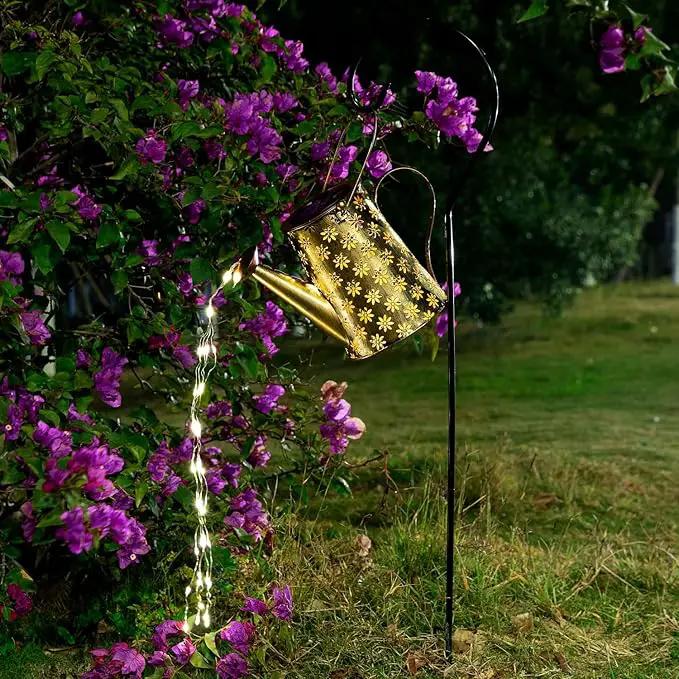 Garden Decor Solar Lights Outdoor Large Hanging Waterproof Watering Can Landscape Lights Outside Decorations for Yard Front Porch Patio Backyard Gardening Gift for Mom Grandma Women Birthday by GreenHaven Gardens