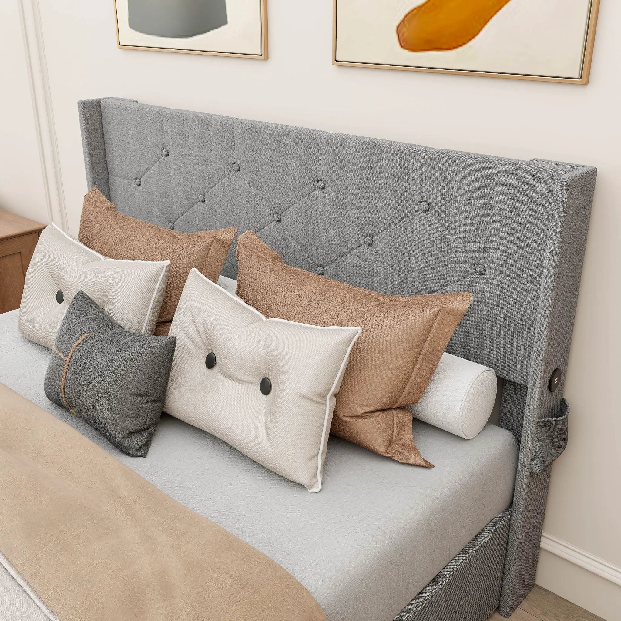 Bed With Gas Lift Storage, USB Ports by Unique Piece Furniture