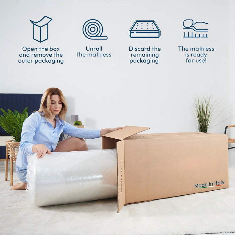 12'' Hybrid Mattress, Cooling Memory Foam & Pocket Springs Medium Firm - White - Queen by HouseOfZazla
