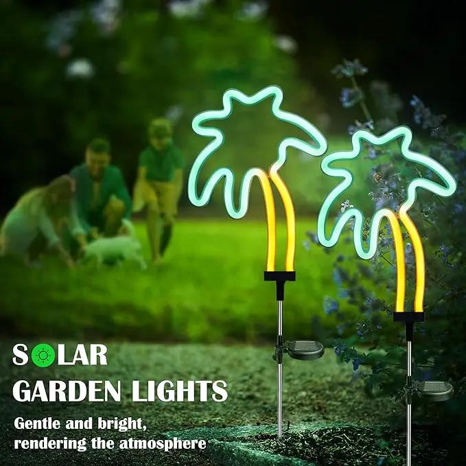 SunKite Solar Garden Lights - Coconut Solar Decorative Stake Lights Outdoor Waterproof Solar Neon Lights for Garden,Yard, Lawn, Pathway,Patio,Backyard,Pool,Hawaii Decor(2 Pack) by GreenHaven Gardens