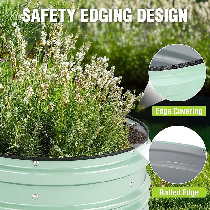 WORKPRO 3Pcs 2x2x1ft Galvanized Raised Garden Bed Set, Rust & Corrosion Protection, Easy Assembly, Safe Edge, Ideal for Vegetables & Flowers, Green by GreenHaven Gardens