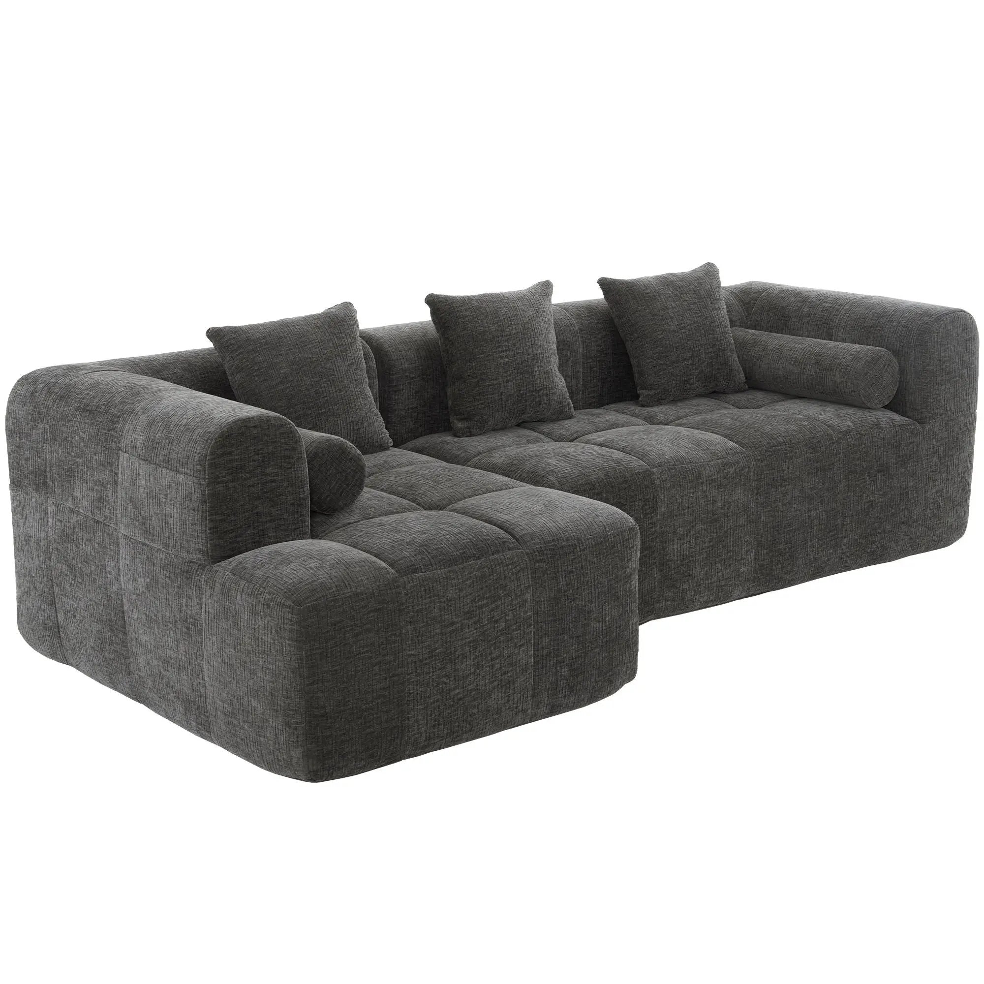 Sectional Free Combined Sofa With 2 Side Pockets by HouseOfZazla