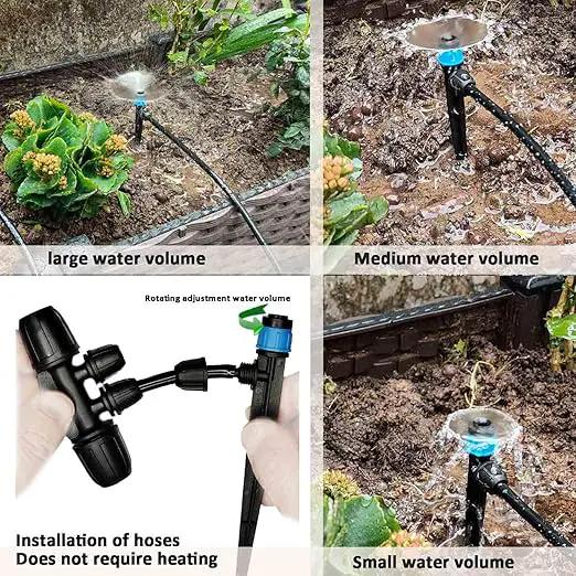 Drip Irrigation System with Water Timer 162ft Drip Irrigation Kit 5/16“ID and 1/4 Inch Pipe Auto Watering System for Garden Adjustable Spray, for Greenhouse, Garden, Lawn, Potted Plants Black by GreenHaven Gardens