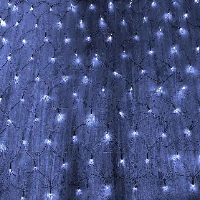 Dazzle Bright Christmas Net Lights, 360 LED 12FT x 5 FT Green Wire Waterproof Connectable String Lights with 8 Modes, Christmas Outdoor Lights for Bush Garden Party Wedding Holiday Decoration (White) by GreenHaven Gardens