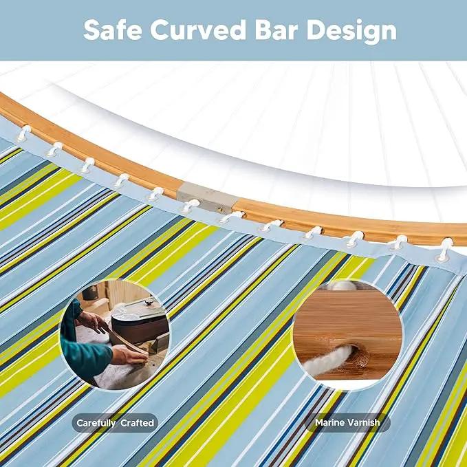 SUNCREAT Portable Outdoor Hammock with Stand Included, Double Hammock with Stand for Outside, Yellow Blue by GreenHaven Gardens