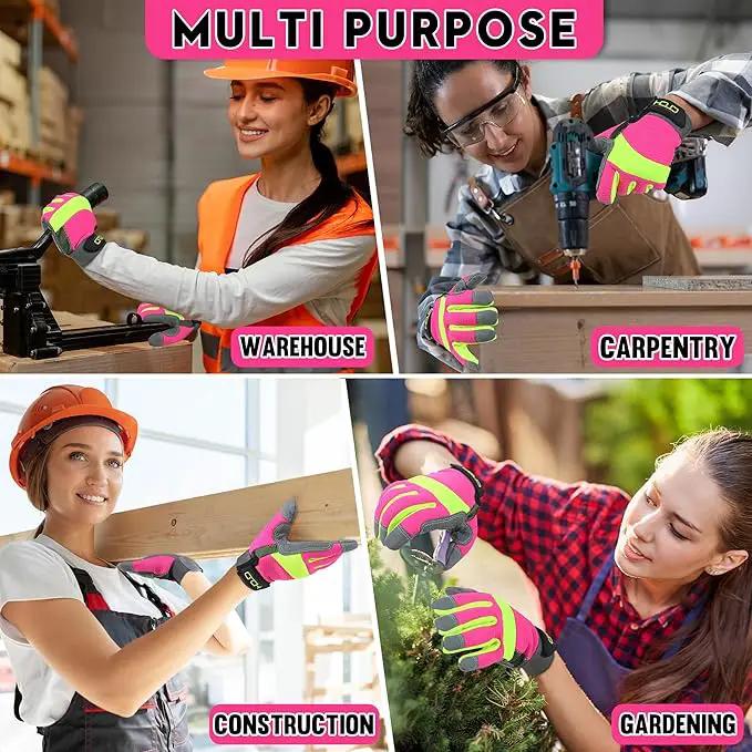 HANDLANDY Women Safety Work Gloves Utility Touch Screen Working Grip Glove for Yardwork Gardening Breathable Mechanic Gloves by GreenHaven Gardens