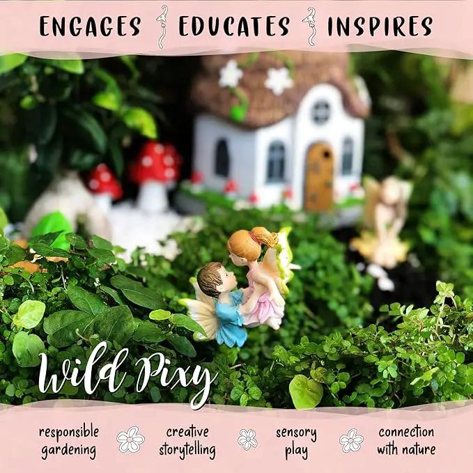 WILD PIXY Miniature Fairy Figurine - Fairy Garden Fairies with an Inspiration Theme, Includes A Fairy Poem and Gift Box, Gorgeous Miniature Garden Decoration for Indoor or Outdoor Fairy Gardens by GreenHaven Gardens