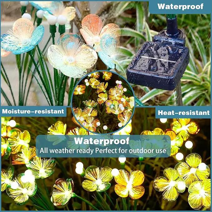 Solar Swaying Garden Lights – Upgraded Flower & Firefly Lights with Larger Solar Panel, Waterproof Outdoor Pathway & Flowerbed Light for Yard & Holiday Decor (4pack) by GreenHaven Gardens