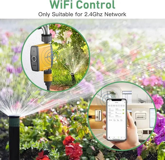 RAINPOINT WiFi Water Timer Hose Timer - Smart Garden Hose Faucet Timer with Weather Aware/3 Irrigation Plan/Automatic Rain Delay - APP Voice Control Sprinkler Valve Timer with WiFi Hub by GreenHaven Gardens