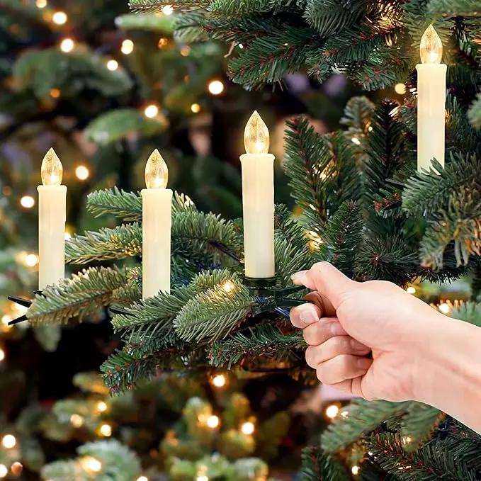 30 PCS Flameless LED Taper Candles Battery Operated Christmas Tree Candle Lights Electric Fake Candles with Remote Timer Perfect for Holiday Home Garden Wedding Parties Decor (30 PCS,Ivory) by GreenHaven Gardens