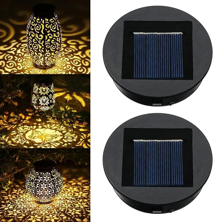 2 Pack Replacement Solar Light Parts-8 lumens Warm White LED Waterproof Solar Light Replacement Top Kit for Outdoor DIY Hanging Lanterns(3.15in) by GreenHaven Gardens