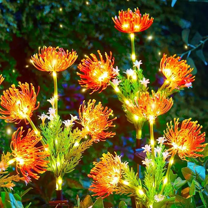 Brightown Outdoor Solar Garden Lights - 4 Pack LED Flower Lights with Glowing Flowers & Stems, Realistic, Bigger Solar Panel, Waterproof for Outside Yard Patio Home, Red by GreenHaven Gardens