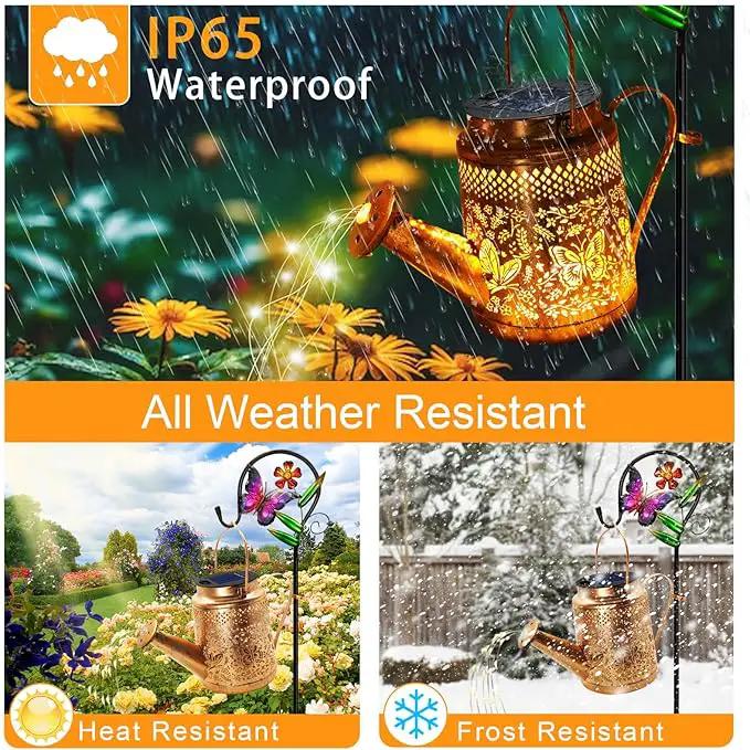 Solar Watering Can Lights, Butterfly Hanging Lantern Solar Lights Outdoor, Waterproof Garden Decor Outside Patio Yard Pathway Backyard, Gardening Gifts for Mom Grandma Women Birthday Mother's Day by GreenHaven Gardens