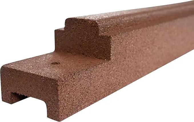 Playsafer Rubber Playground Border Edging Kit, 6' Flexible Heavy Duty Rubber Interlocking Playground Timber, No Dig Easy to Install (Neutral Brown, 1 Pack) by GreenHaven Gardens