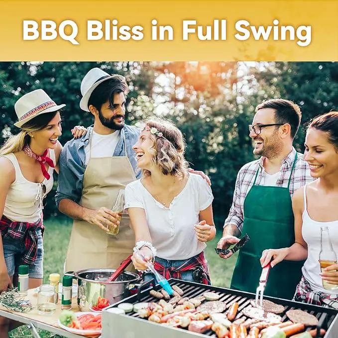 Skewers for Grilling, 17" (6 Pcs) Wooden Handle Double Pronged Stainless Steel Flat Kabob Skewers with Push Bar, Reusable Long Metal Skewer Sticks for Meat Chicken Vegetable, BBQ Accessories by GreenHaven Gardens