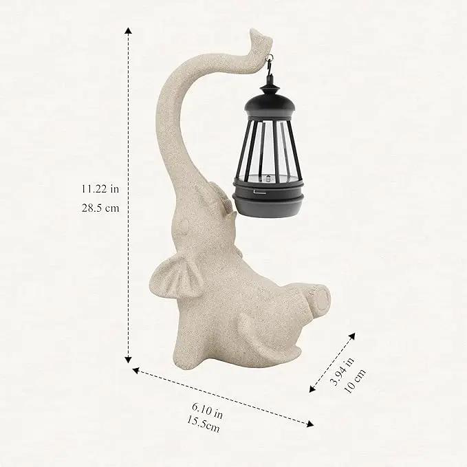 Solar Powered Outdoor Figurine Lights, 10 Inch Waterproof Animal Elephant Statue Light, Suitable for Decorations for Patio, Balcony, Lawn, Courtyard, Etc. (Face Upward) by GreenHaven Gardens