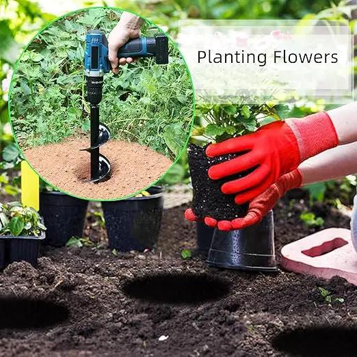 Garden Auger Drill Bit for Planting Set-1.6x16‘’ & 3.54x15.7'',Ground Earth Spiral Drill Bit for 3/8" Hex Drive Drill, Yard Auger Drill for Bulbs Planting, Hole Digger Flowers,Umbrella Holes by GreenHaven Gardens