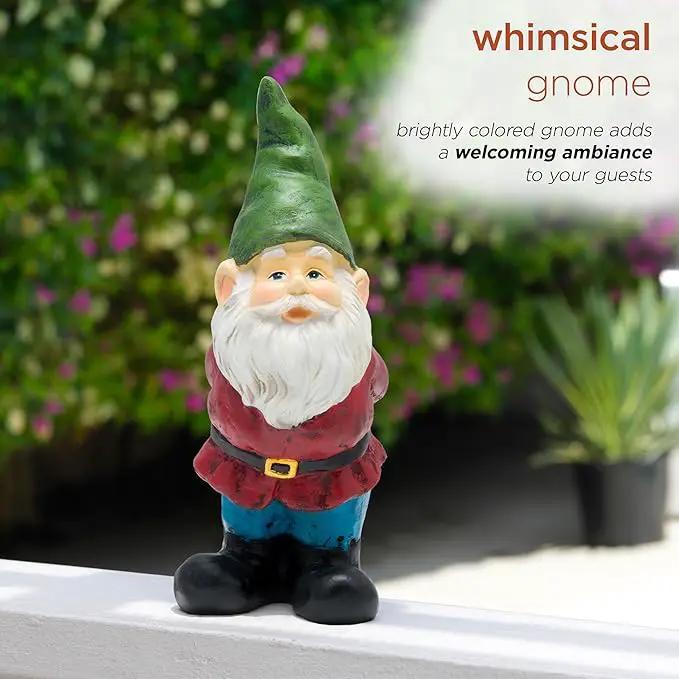 Alpine Corporation 11" Tall Classic Outdoor Garden Gnome Yard Statue Decoration by GreenHaven Gardens