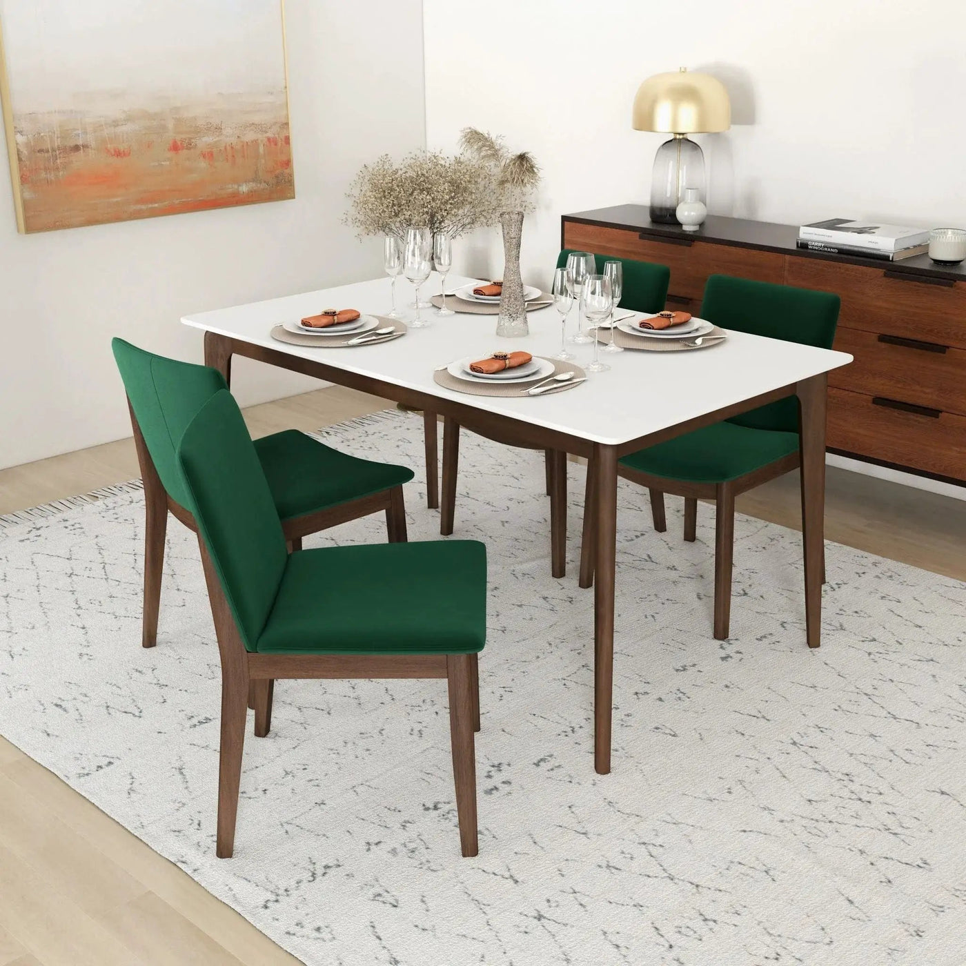 Laura - Mid-Century Modern Solid Wood Dining Chair (Set of 2) by HouseOfZazla