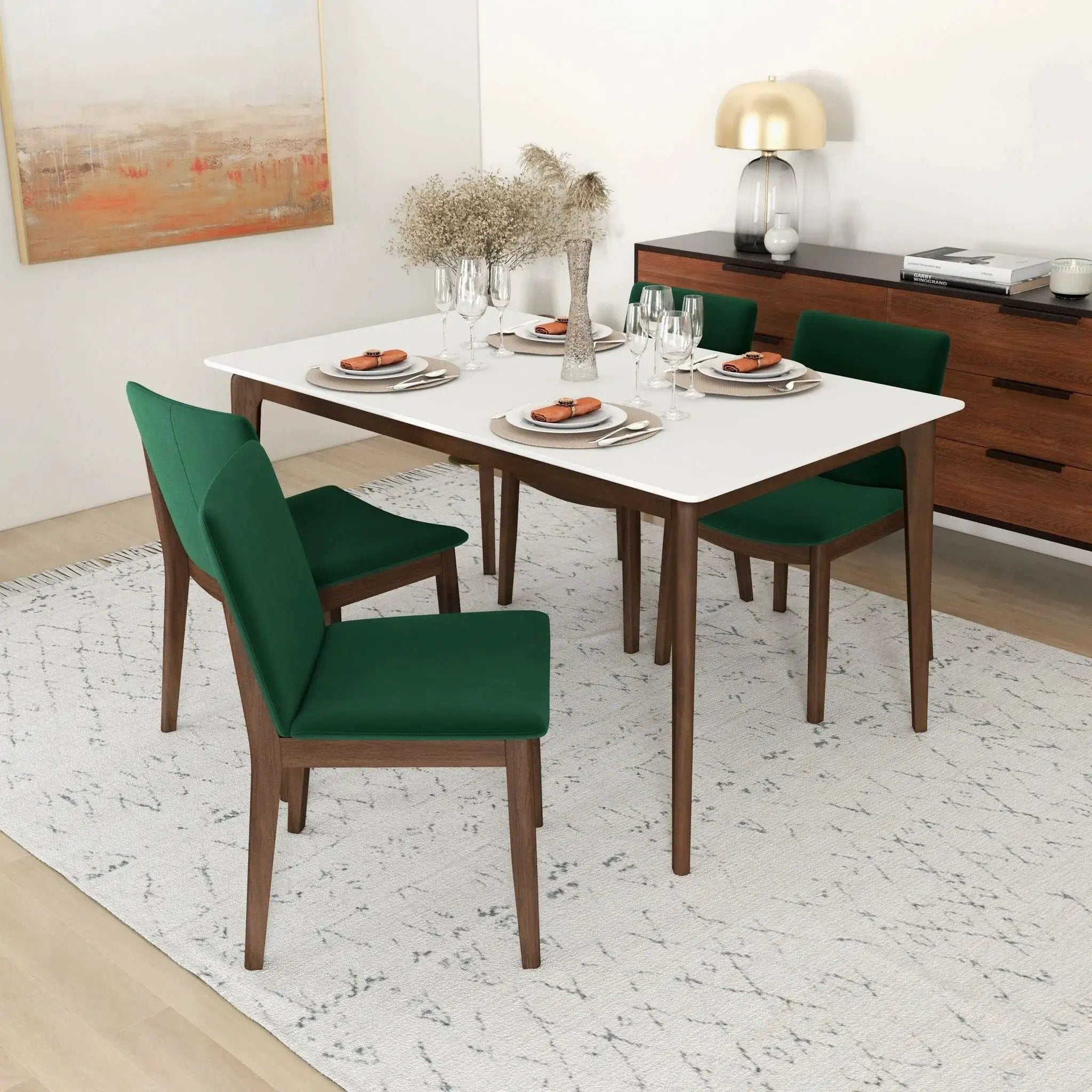 Laura - Mid-Century Modern Solid Wood Dining Chair (Set of 2) by HouseOfZazla