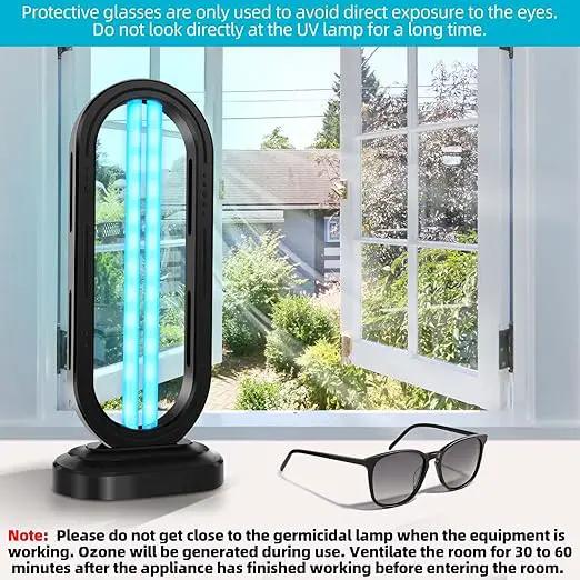 UV Light Sanitizer,UVC Home Disinfection Device 4-Speed Timing and Remote Control,Ultraviolet Light Sanitizer for Bed Bugs and Dust Mites,UV Lamp for Whole Room by GreenHaven Gardens