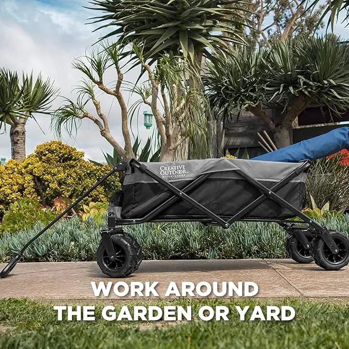Creative Outdoor Original Folding Wagon All-Terrain Wheels by GreenHaven Gardens