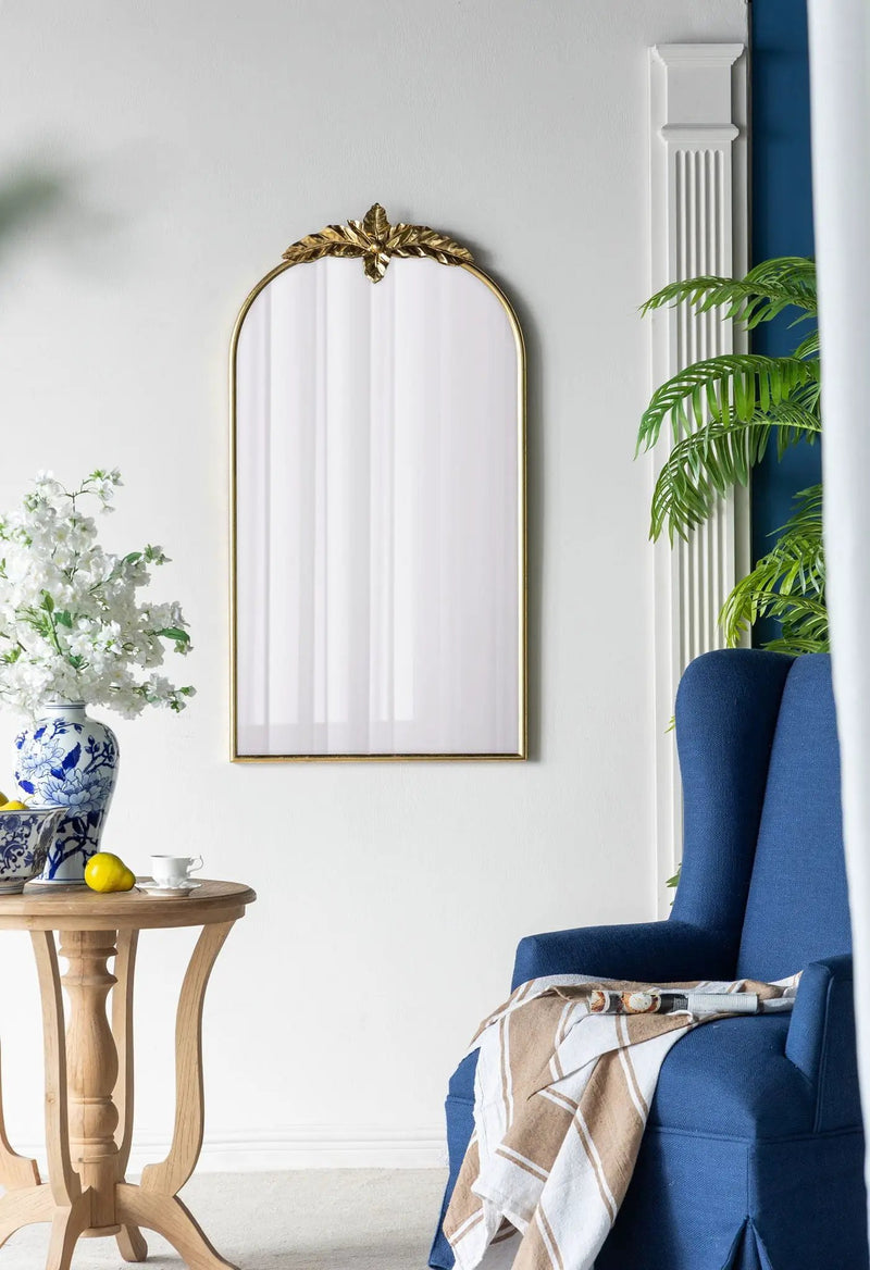 Arched Wall Mirror With Metal Frame, Wall Mirror For Living Room by HouseOfZazla
