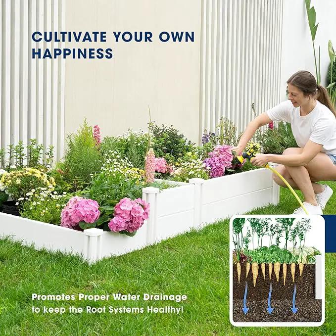 PASAMIC Durable Vinyl Raised Garden Bed, 6x3x1ft Raised Bed for Gardening, Planter Box with Open Bottom, Raised Garden Bed Outdoor, DIY Above Ground Garden Bed for Fruit, Vegetables, Herbs by GreenHaven Gardens