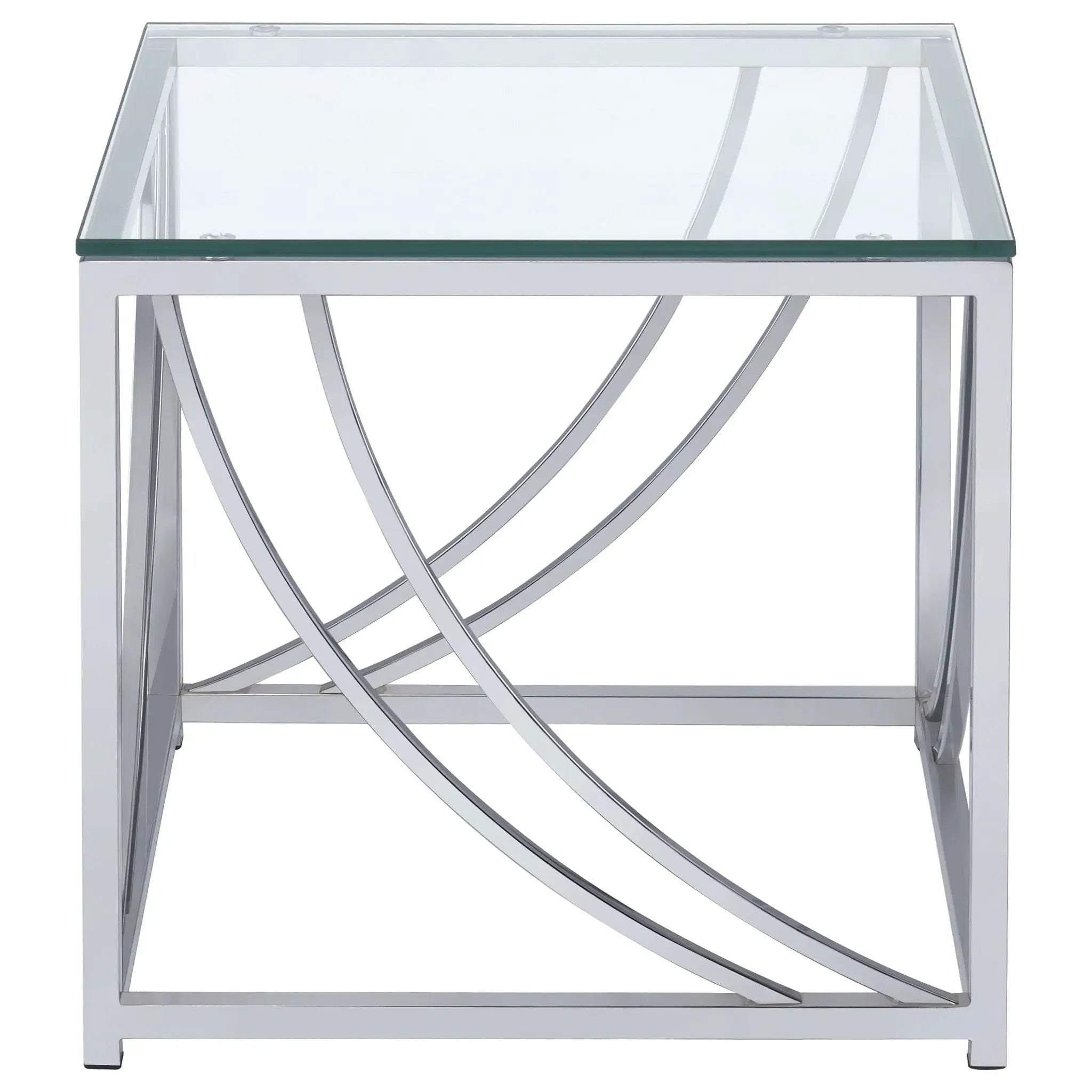 Lille 2-piece Glass Top Coffee And End Table Set Chrome by Unique Piece Furniture