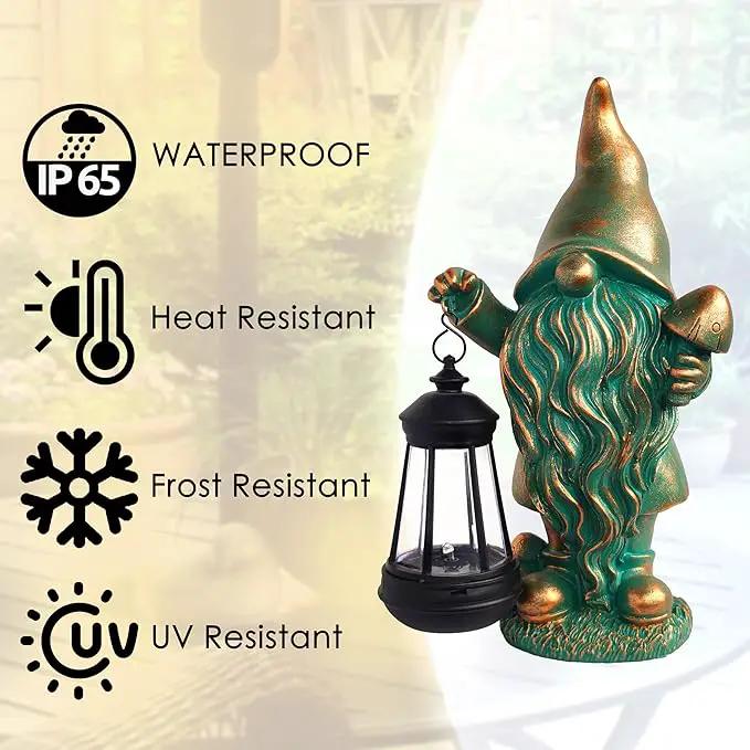 JOYBEE Garden Statues Gnomes with Solar Lantern Outdoor Decor-Gnomes Solar Figurines Lights Decorations for Patio Yard Lawn Ornaments-Gifts for Birthday Easter Housewarming by GreenHaven Gardens