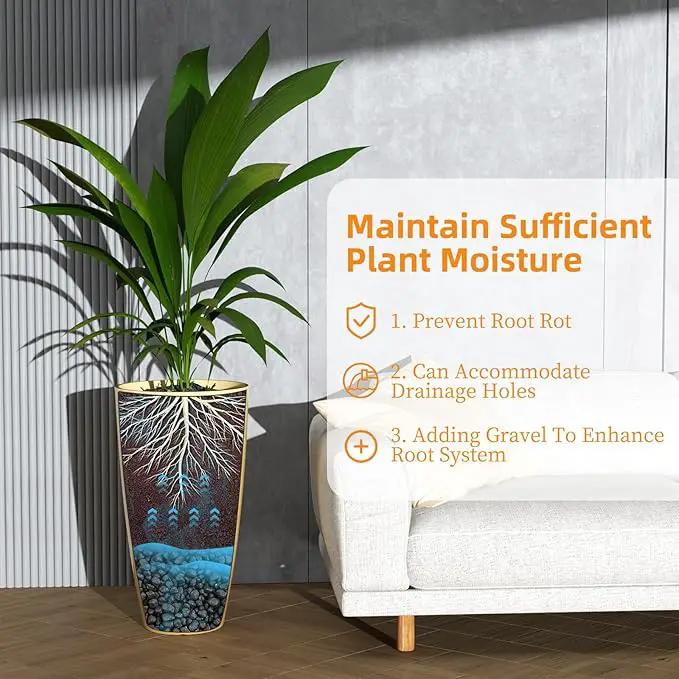 QCQHDU 21 inch Tall Planters for Indoor & Outdoor Plants, 2 Pack Sturdy Plant-Flower-Tree Pots for Front Porch Patio Deck Living Room Decor by GreenHaven Gardens