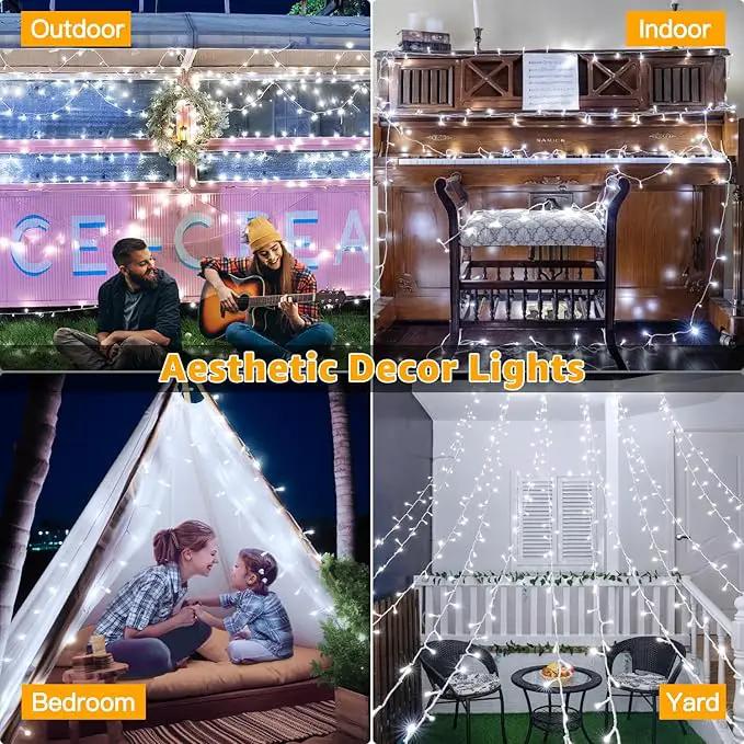 Ollny 120LED 40FT String Lights, Waterproof Connectable Fairy Lights with Timer 8 Modes, Cool White Plug in Christmas Light for Indoor Outdoor Patio Party Bedroom Classroom Decor by GreenHaven Gardens