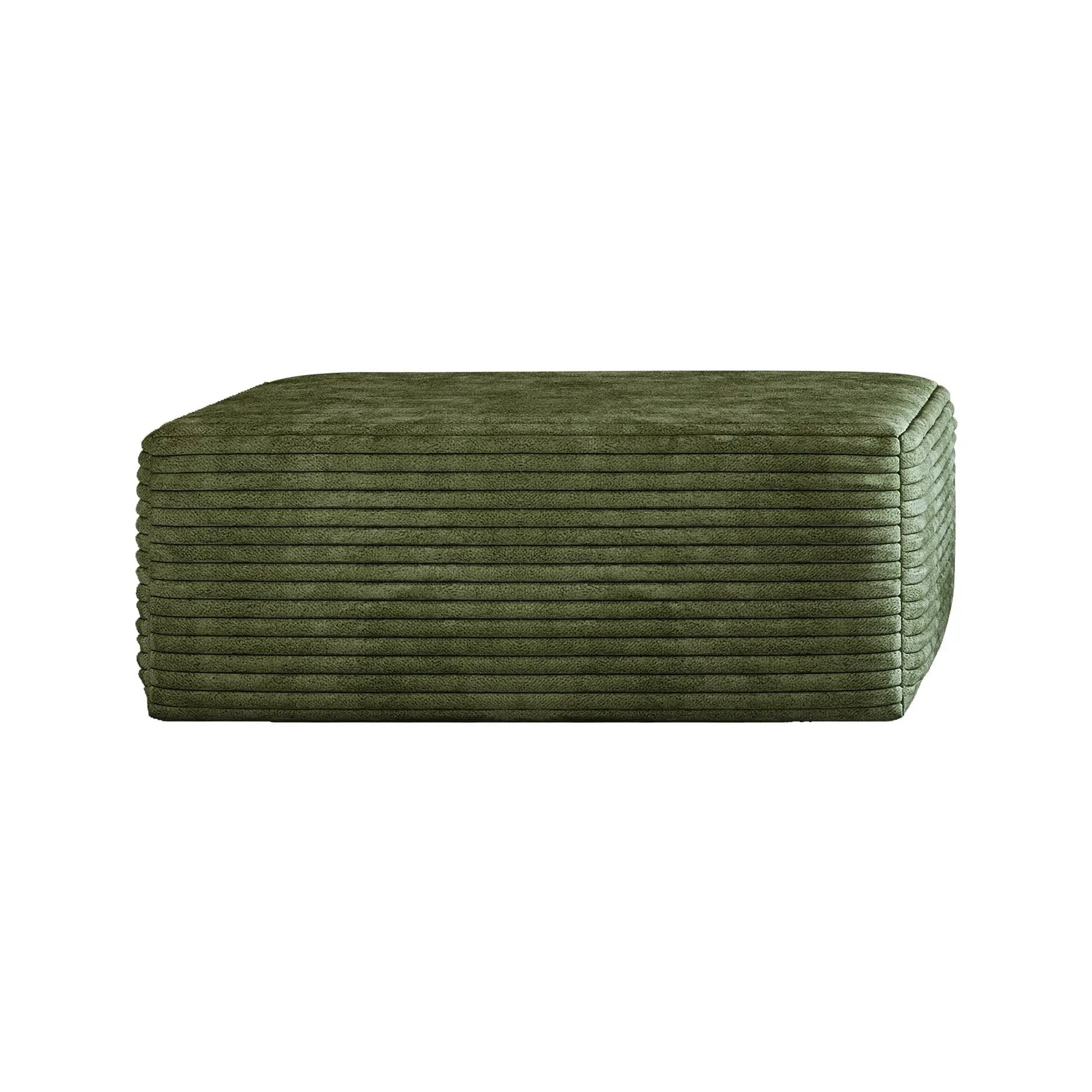 Green Plush Corduroy Sofa Ottoman by HouseOfZazla