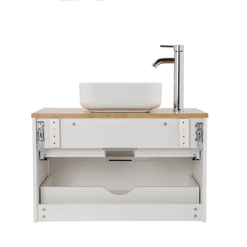 32-Inch Double Drawer Wall-Mounted Bathroom Vanity, photo 10 of 10