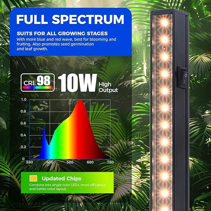 Barrina T5 Grow Lights for Indoor Plants, 2FT 40W (4 X 10W) Magnetic Installation, Full Spectrum Grow Light Strip with Individual Switch, Grow Lamp with Black Cover, Plug and Play, Yellow, 4 Packs by GreenHaven Gardens