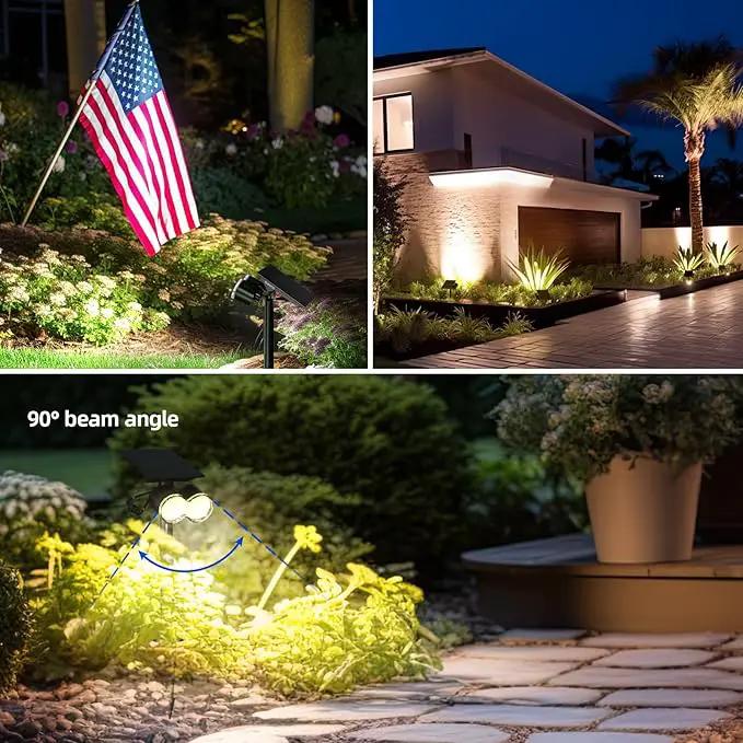 Barrina Solar Spot Lights Outdoor, 360° Horizontal Adjustable, 24 LEDs Solar Spotlights Outdoor Waterproof, 6500K 3 Modes, Solar Powered Garden Lights for Outside Landscape Yard, Auto On/Off, 4 Pack by GreenHaven Gardens