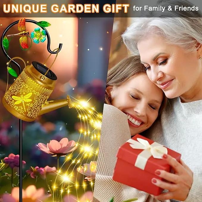 Dragonfly Solar Watering Can Lights, Outdoor Waterproof Garden Lantern with Shepherd Hook, Solar Garden Decor for Yard Outdoor Landscape Pathway Porch Patio, Garden Gift for Women Mom Grandma by GreenHaven Gardens