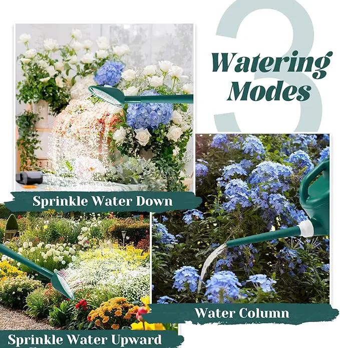 Watering Can for Indoor & Outdoor Plants, Plant Watering Can with Stainless Steel Shower Head, 1 Gallon Plastic Water Can for Garden, Flowers, Vegetable, Greenhouse (AlpineGreen) by GreenHaven Gardens