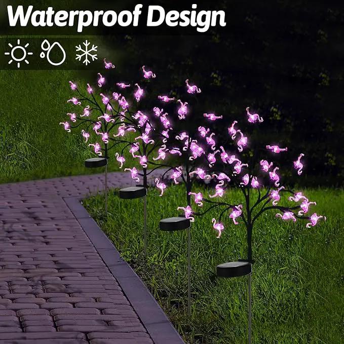 6 Pcs Pink Flamingos Yard Decoration Solar Flamingo Stake Lights Outdoor LED Yard Decorations for Pathway Lawn Patio Walkway Christmas, 29.5" Height by GreenHaven Gardens