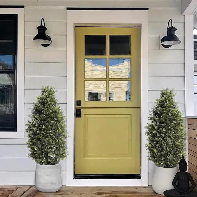 3FT Artificial Cedar Topiary Trees, Fake Cypress Trees Faux Pine Shrubs Plants, Evergreen Plants for Home Porch Decor Set of 2 by GreenHaven Gardens