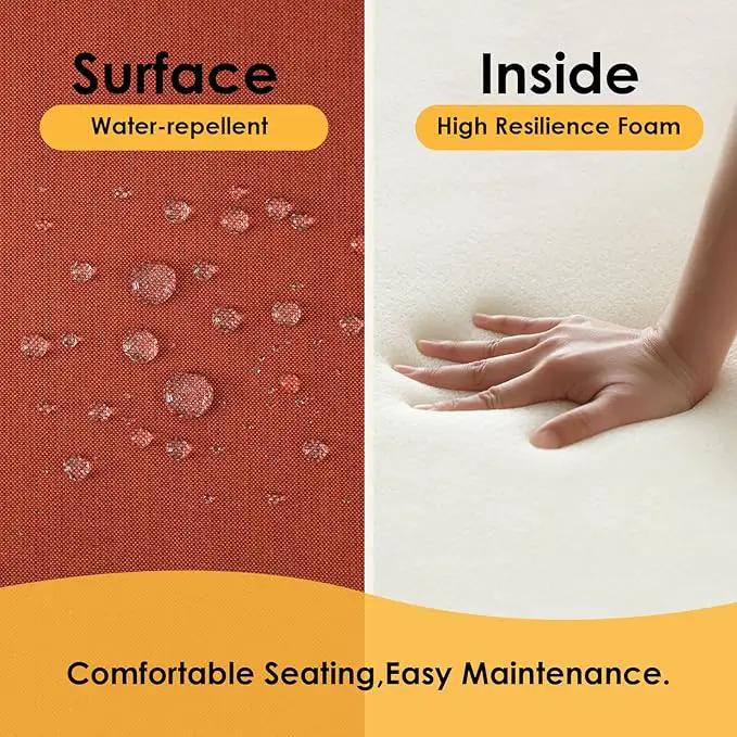 Outdoor Sunbrella Round Corner Seat Cushion, 17"x16"x2", Set of 4, Non Slip Seat Cushion Pads with Removable Cover for Patio Furniture, Garden Yard Lawn, Spectrum Grenadine by GreenHaven Gardens